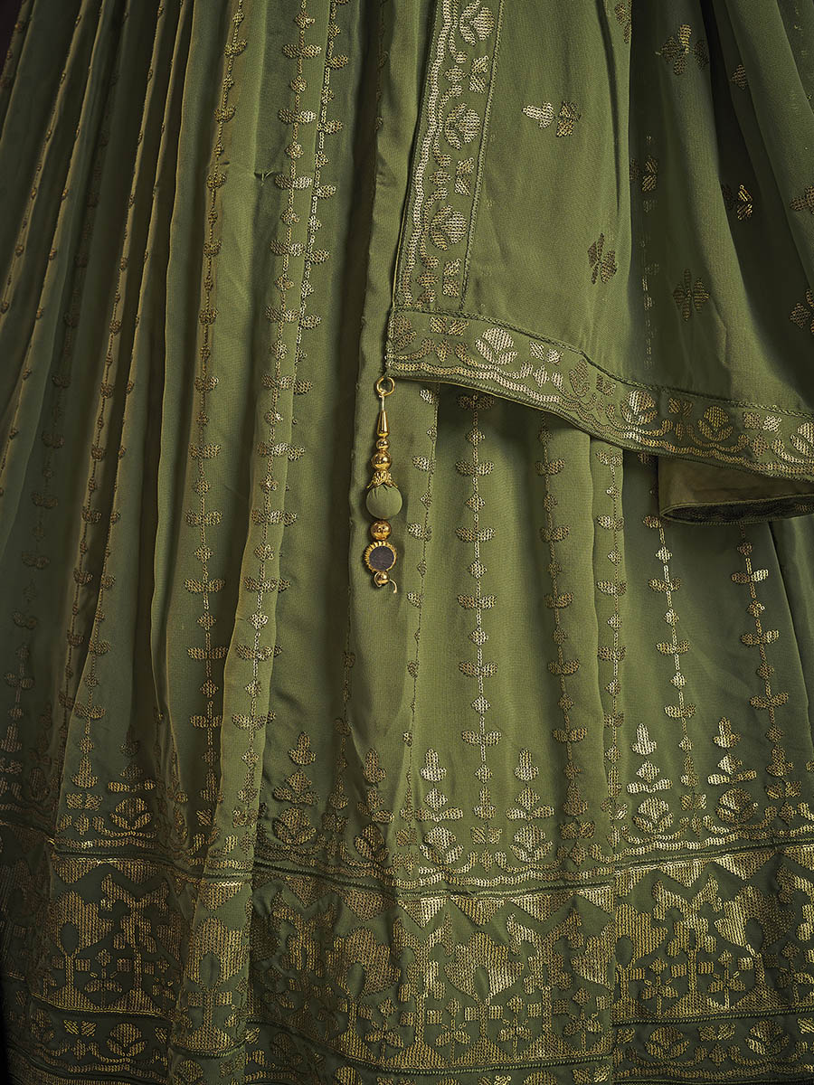Myra Green Real Georgette Designer Gown Style Suit - Distacart