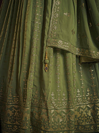 Thumbnail for Myra Green Real Georgette Designer Gown Style Suit - Distacart