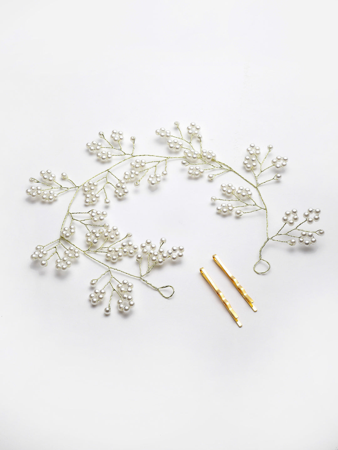 Panash Women Gold-Toned & White Beaded Tiara - Distacart