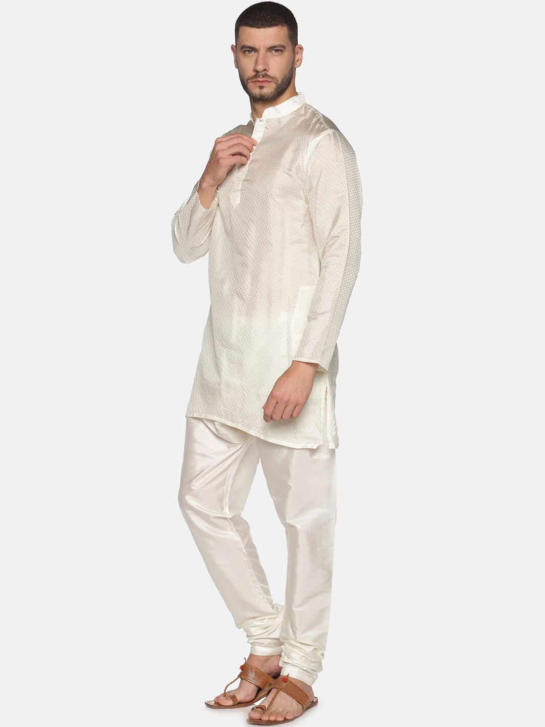Sethukrishna Mens Off-White Kurta with Pyjamas - Distacart