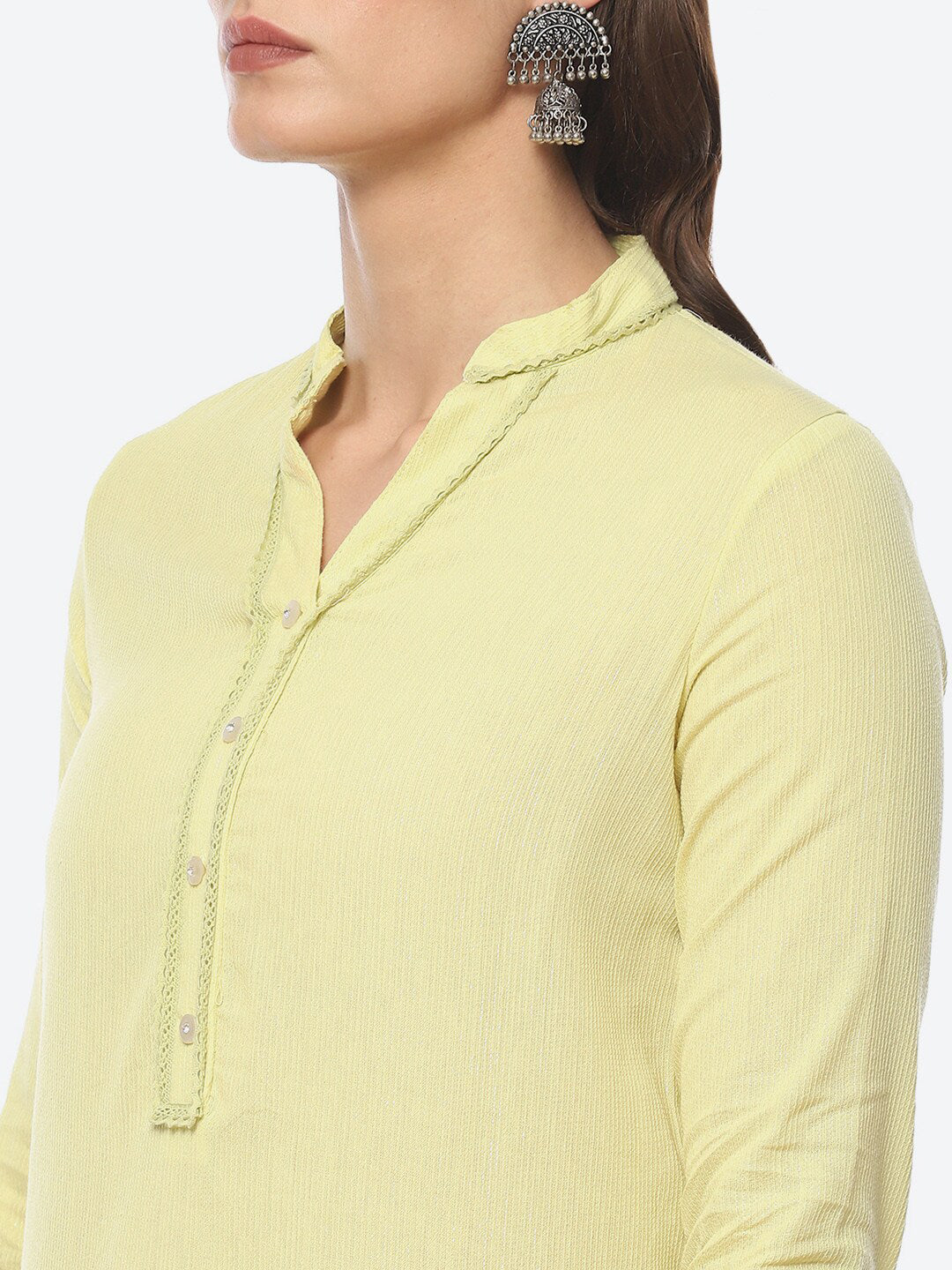 Biba Women Plus Size Mandarin Collar Kurta - Distacart