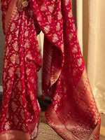 Thumbnail for Kalini Ethnic Motifs Woven Design Zari Detailed Banarasi Saree - Distacart