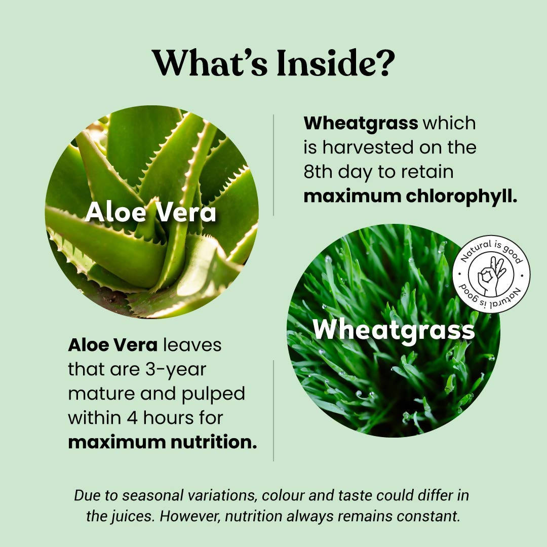 Kapiva Ayurveda Aloe Vera + Wheatgrass Juice