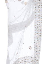 Thumbnail for Mominos Fashion White Orgenza Nug Embroidery Dupatta