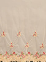 Thumbnail for Tikhi Imli Off-White & Gold-Coloured Net Embroidered Saree - Distacart