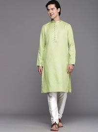 Thumbnail for Manyavar Men Green Kurta with Churidar - Distacart