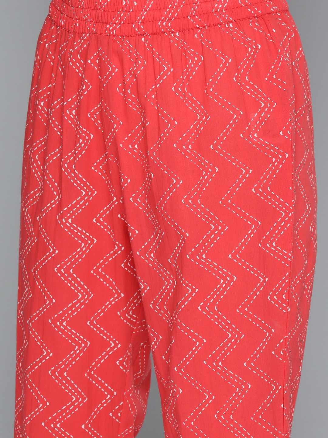 HERE&NOW Floral Print Cotton Empire Kurta with Trousers - Distacart