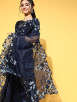 Thumbnail for Mitera Floral Saree With Embroidered Border - Distacart