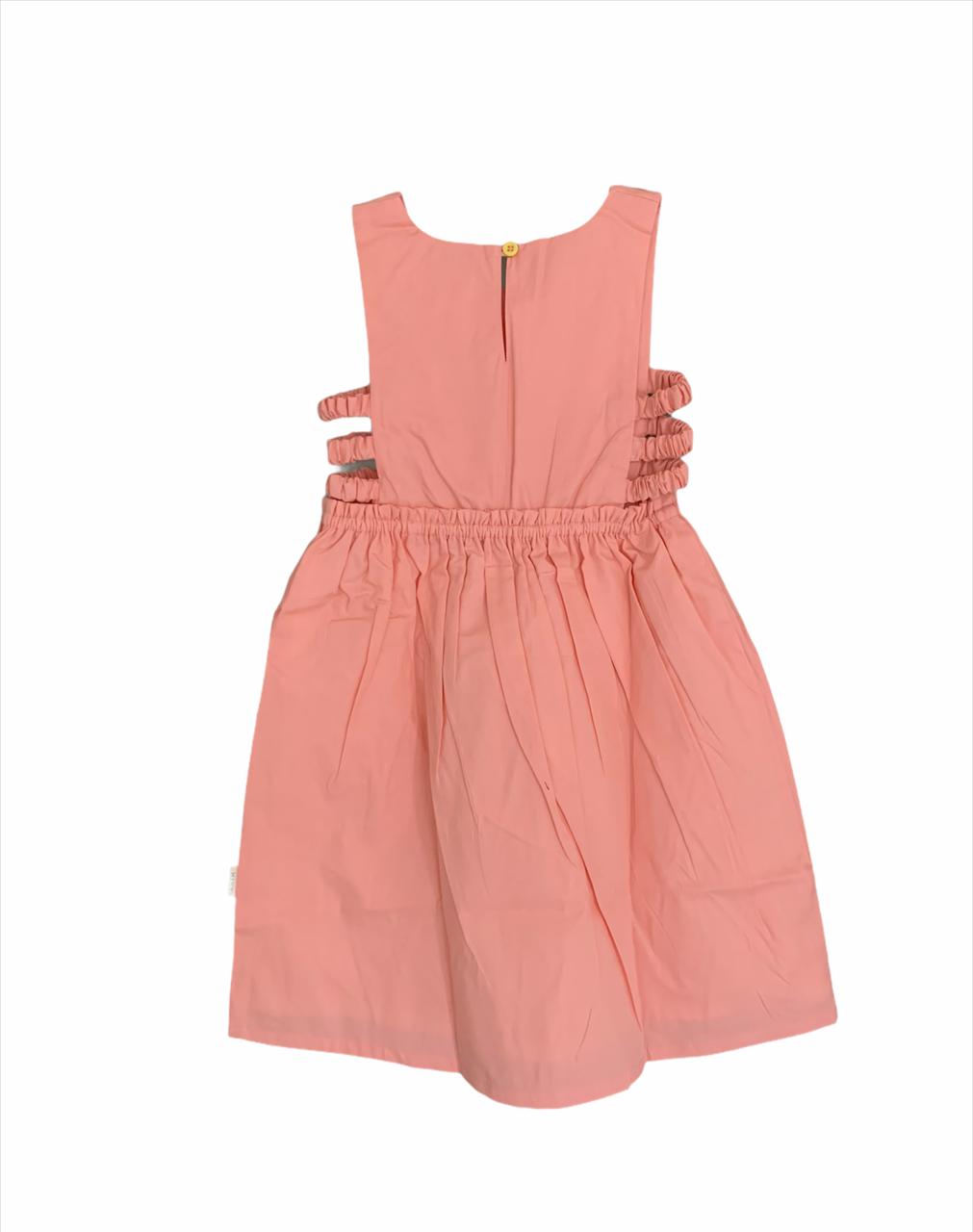 ArthLife Peach Pineapple Embroidered Dress - Distacart