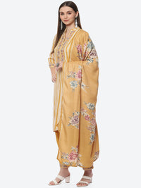 Thumbnail for Biba Women Mustard Yellow Floral Printed Kurta with Trousers With Dupatta - Distacart