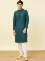 Thumbnail for Manyavar Ethnic Motifs Embroidered Sequinned Kurta with Pyjamas - Distacart