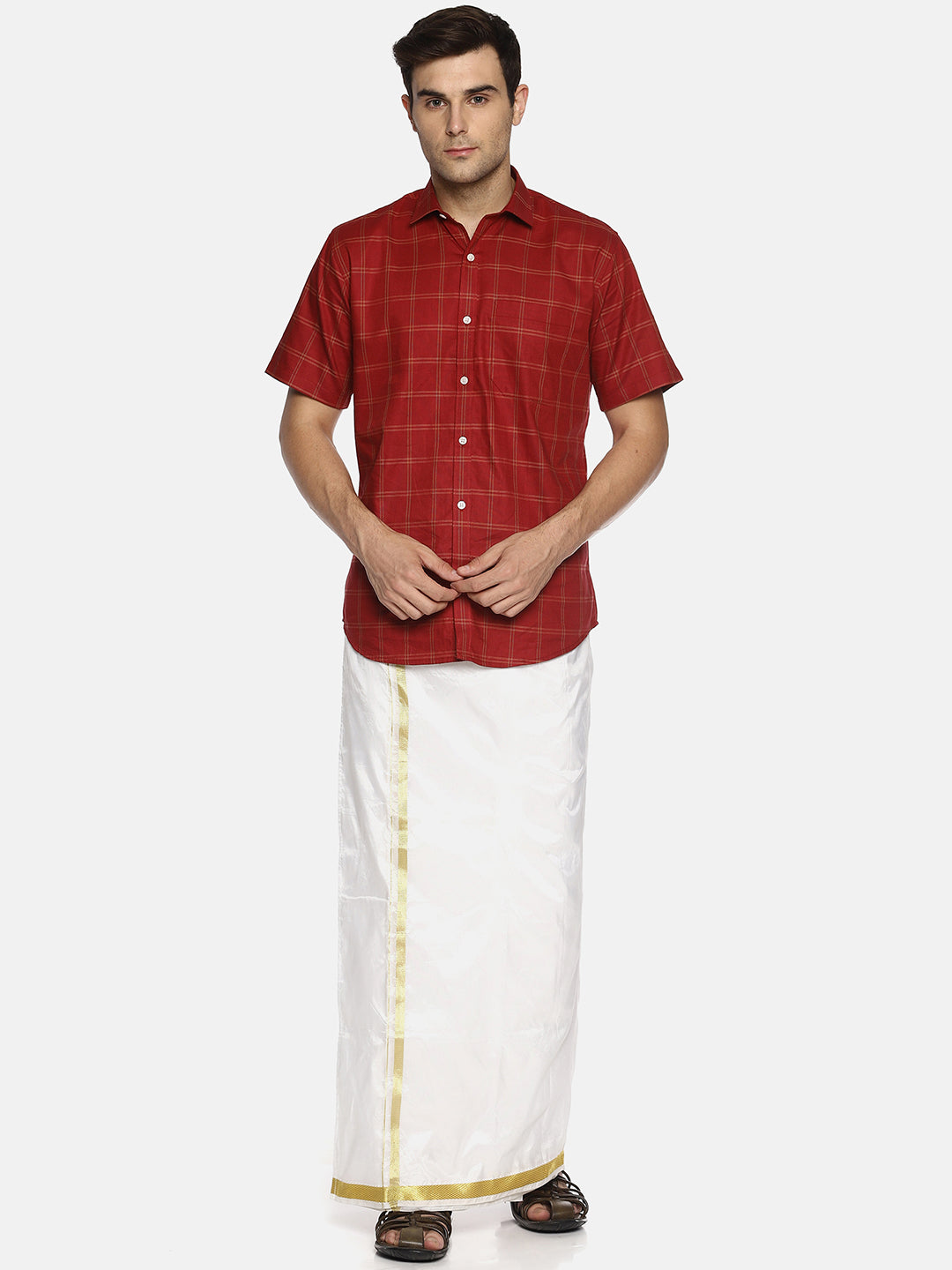 Sethukrishna White Solid Readymade Dhoti For Men - Distacart