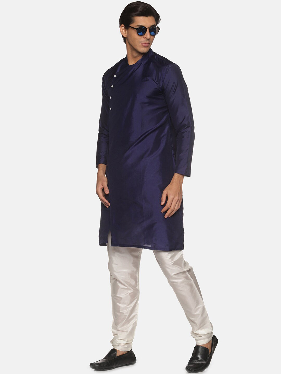 Sethukrishna Mens Navy Blue Kurta with Pyjamas - Distacart