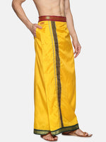 Thumbnail for Sethukrishna Men Yellow Solid Readymade Dhoti - Distacart