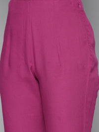Thumbnail for HERE&NOW Ethnic Motifs Embroidered Kurta with Trousers & Dupatta - Distacart