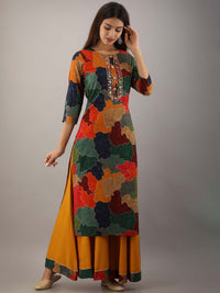 Thumbnail for Kalini Women Mustard Yellow Printed Kurta with Palazzos - Distacart