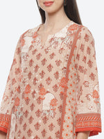 Thumbnail for Biba Women Brown Ethnic Motifs Embroidered Kurta with Palazzos & With Dupatta - Distacart