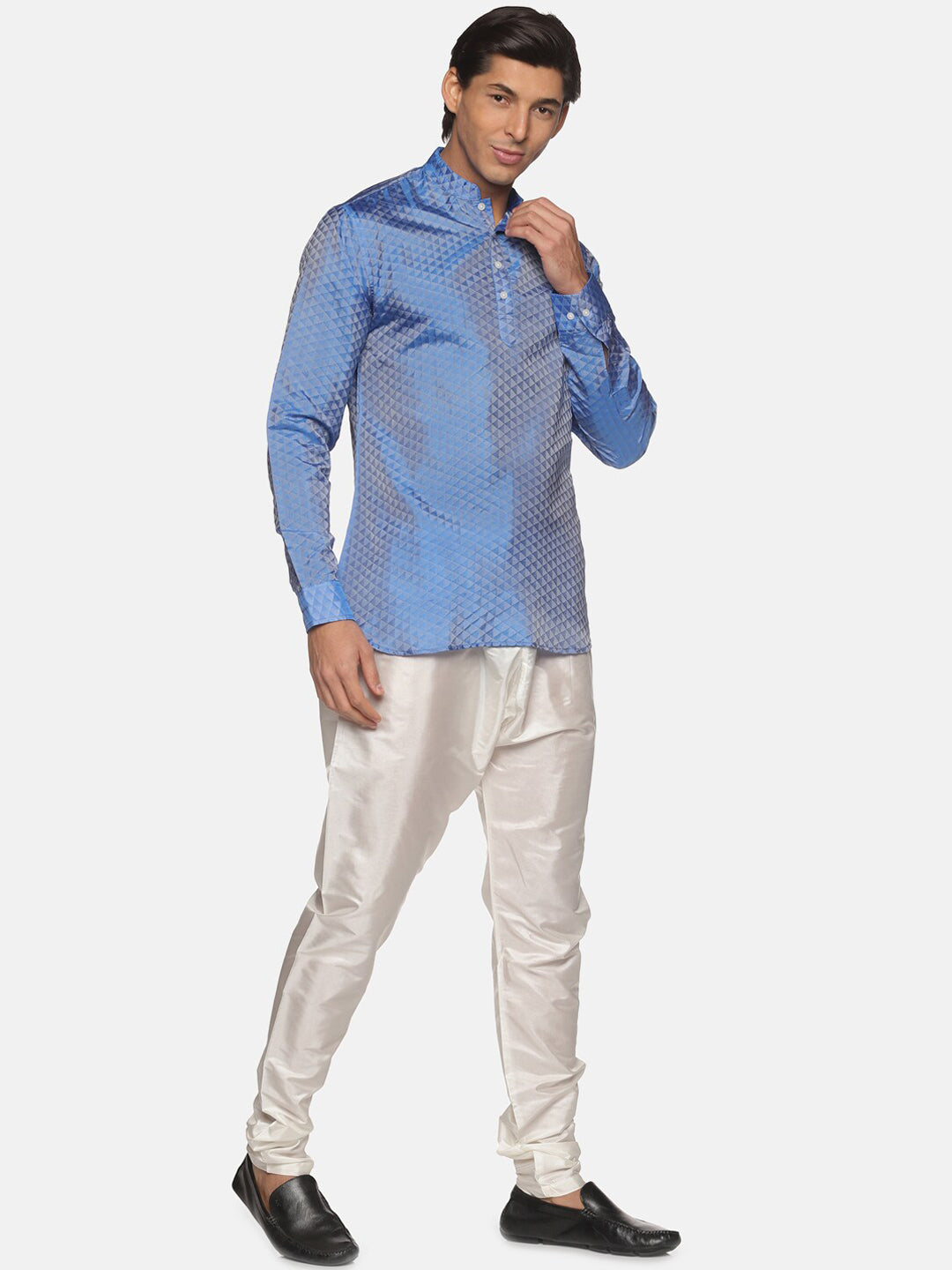 Sethukrishna Men Blue Kurta with Pyjamas - Distacart