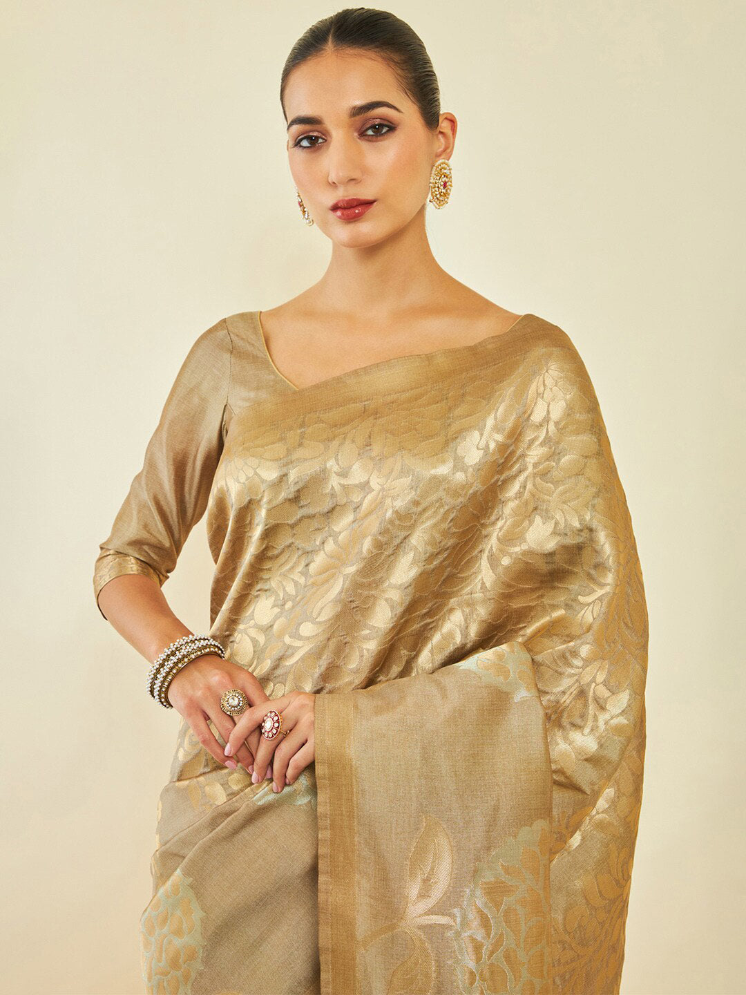 Soch Woven Design Zari Tussar Saree - Distacart