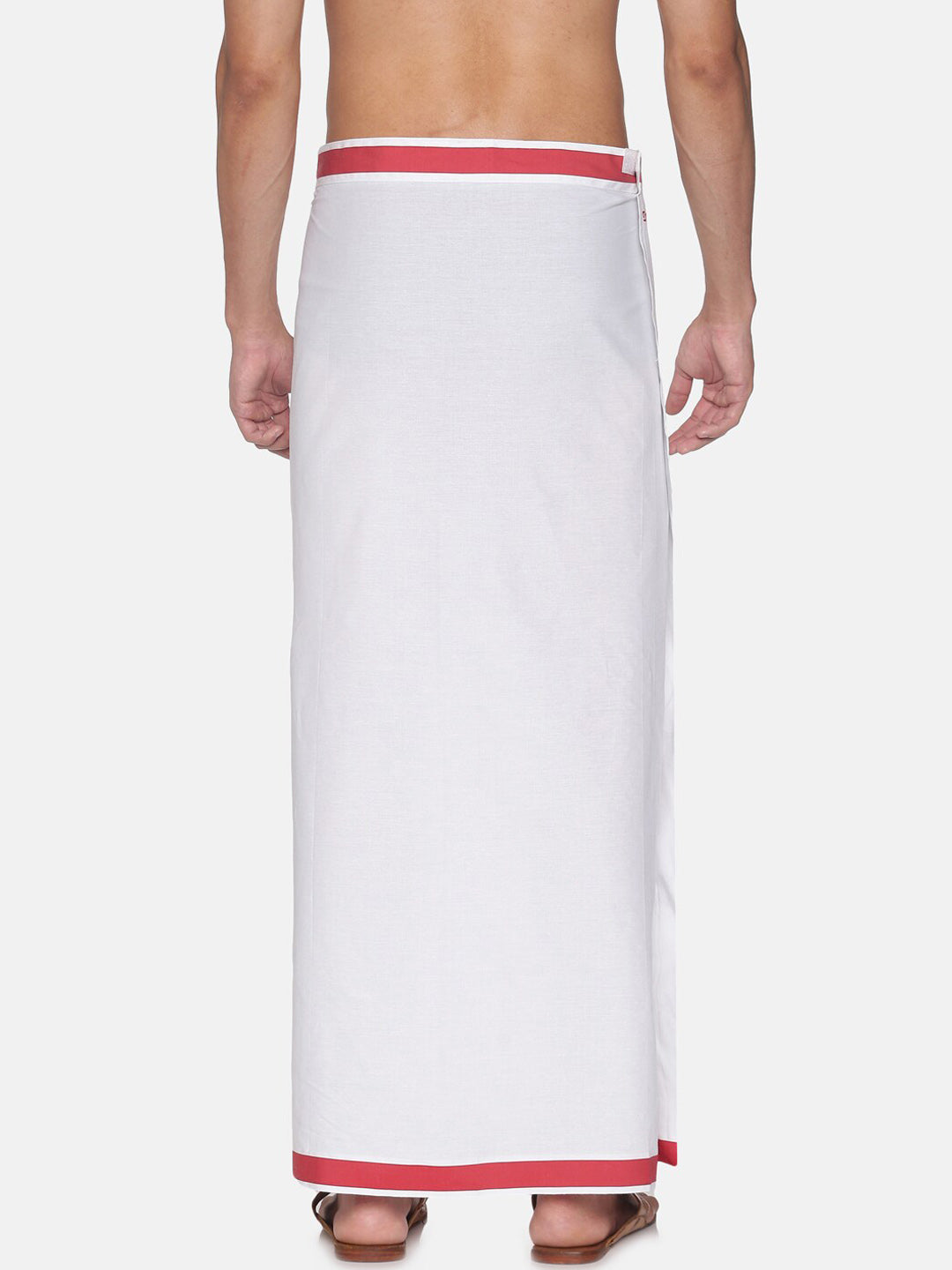 Sethukrishna Men White Solid Cotton Readymade Dhoti - Distacart