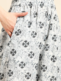 Thumbnail for Sangria Floral Yoke Design Regular Gotta Patti Kurta with Palazzos - Distacart