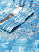 Thumbnail for Kalini Floral Printed Mirror Work Regular Kurta With Trousers & Dupatta - Distacart
