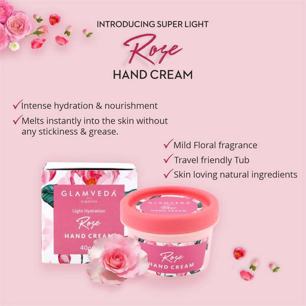Glamveda Light Hydration Rose Hand Cream