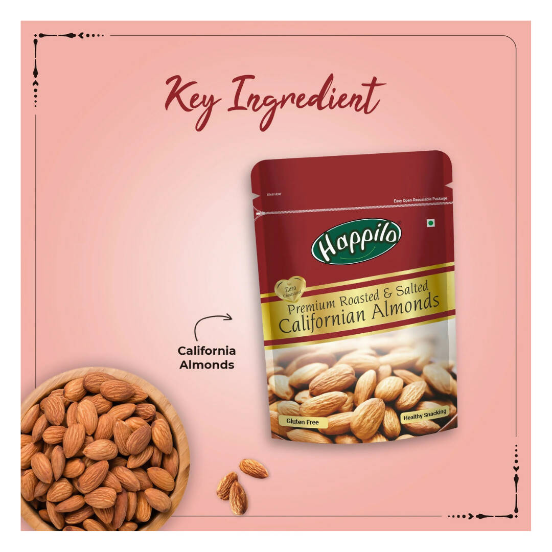 Happilo Roasted & Lightly Salted Premium Californian Almonds - Distacart