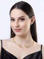Thumbnail for NVR Women Gold-Plated Circular Choker Necklace - Distacart