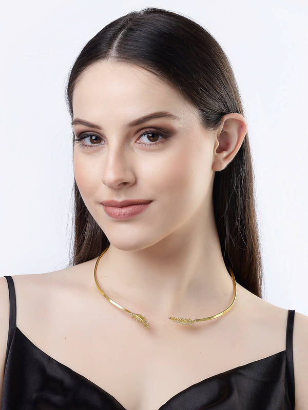 NVR Women Gold-Plated Circular Choker Necklace - Distacart