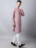 Thumbnail for Even Apparels Red Pure Cotton Men's Kurta With Band Collar - Distacart