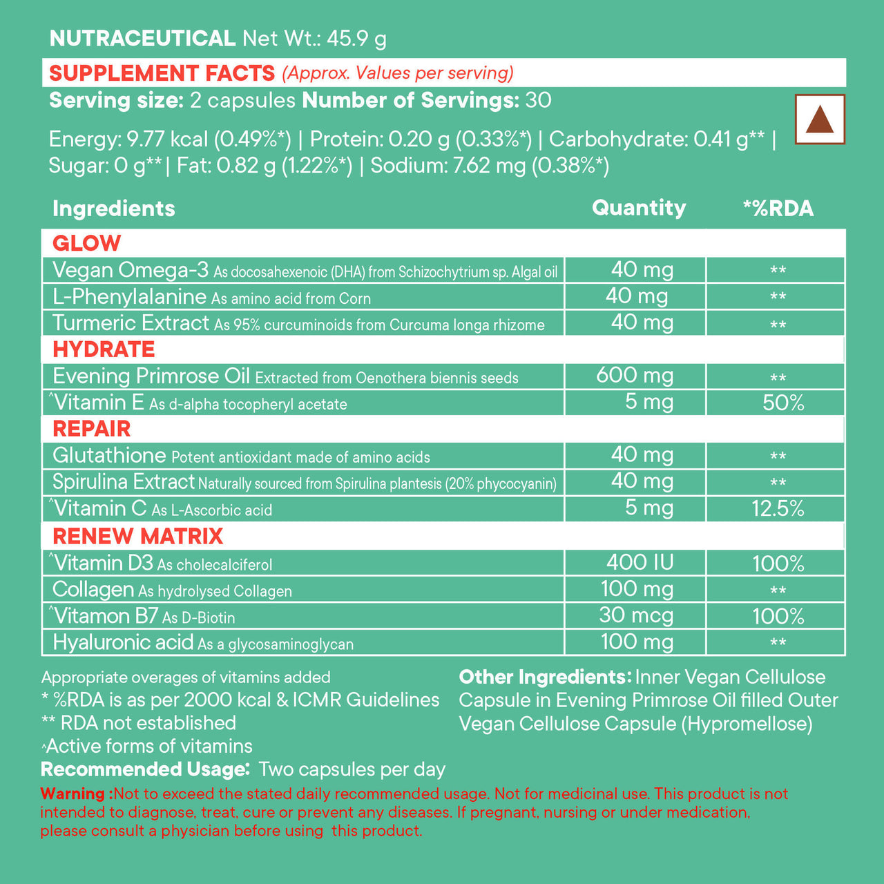 Wellbeing Nutrition Slow | Hair, Skin & Nails Capsules - Distacart
