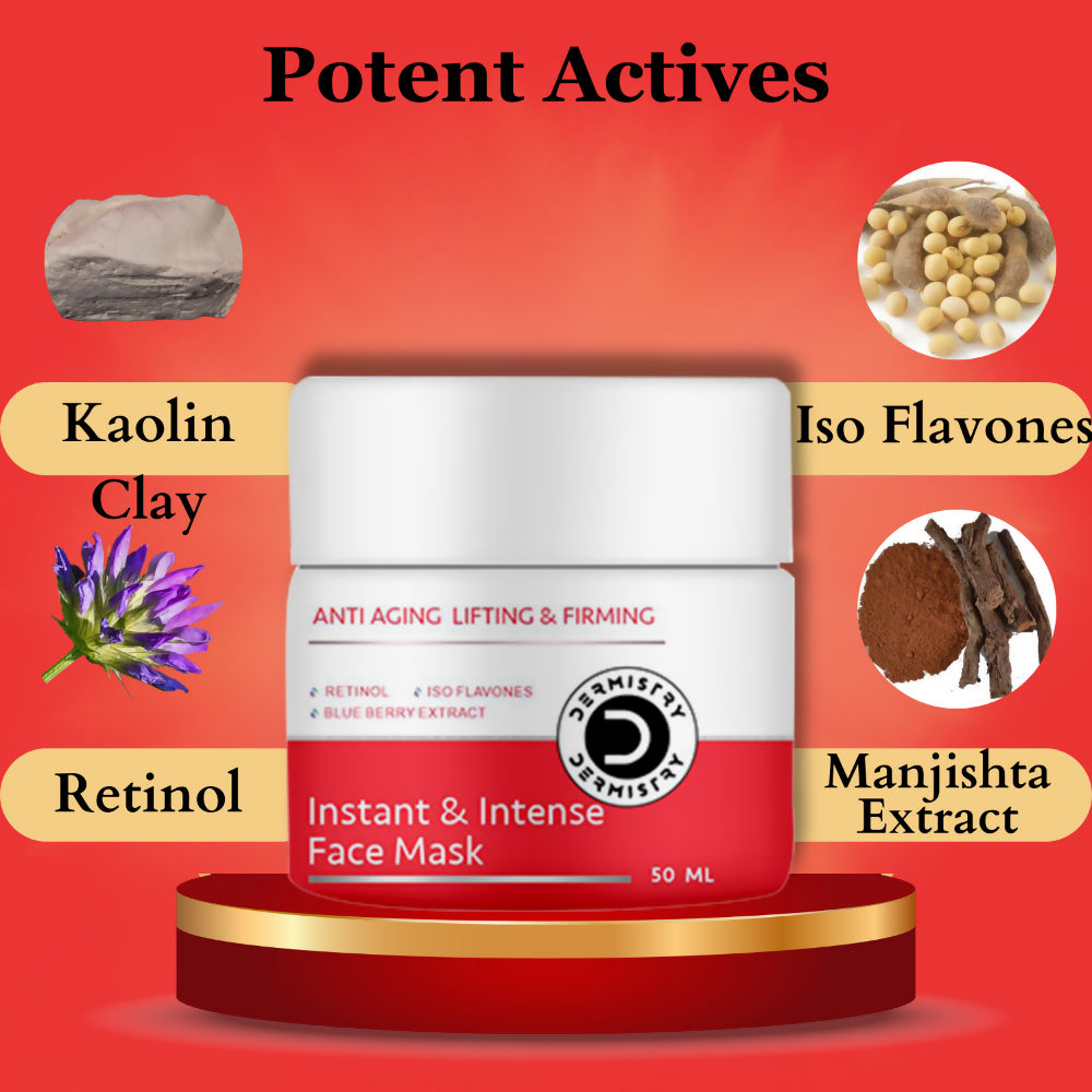 Dermistry Anti Aging Instant Intense Face Mask Retinol Blue Berry Lifting Firming Skin Tightening - Distacart