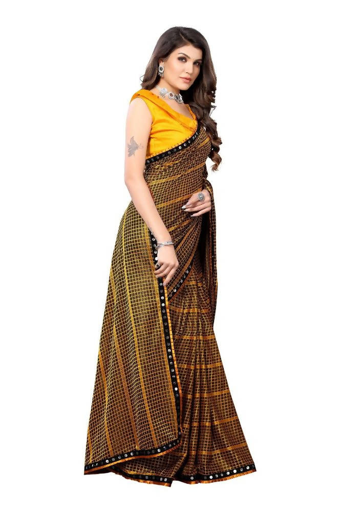 Vamika Yellow Lycra Knitted Saree