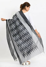 Thumbnail for Mominos Fashion Moeza Women's Handloom Cotton Ikkat Black Dupatta - Distacart