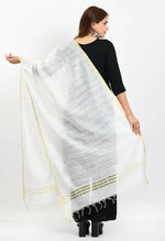 Thumbnail for Mominos Fashion Moeza Women's Cotton Zari Box White Dupatta - Distacart