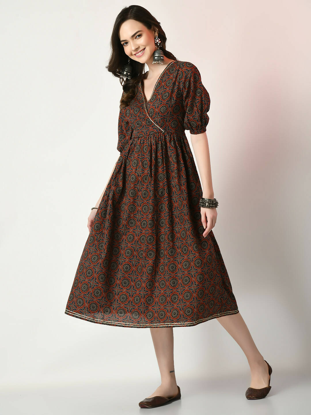 Myshka Women's Multi Empire Printed Dress - Distacart