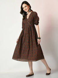 Thumbnail for Myshka Women's Multi Empire Printed Dress - Distacart