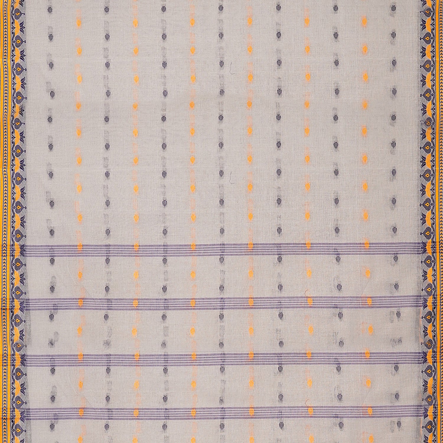 Exclusive Collection 100% Pure Cotton Light Grey Tant Saree With Hand Weaving Work - Distacart
