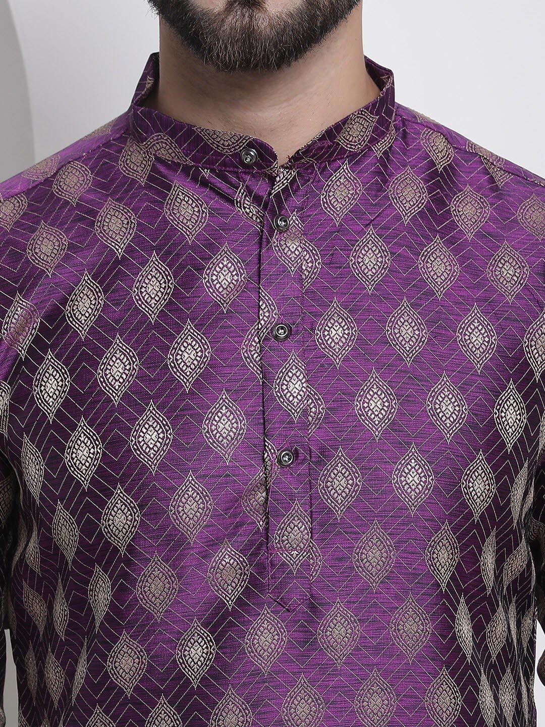 Sojanya Ethnic Motifs Woven Design Jacquard Regular Kurta - Distacart