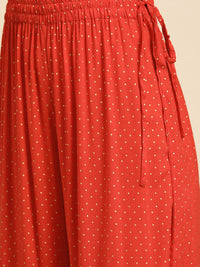 Thumbnail for Sangria Women Ethnic Motifs Embroidered Sequinned Kurta with Sharara With Dupatta - Distacart