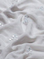 Thumbnail for Tikhi Imli Grey Embroidered Mirror-Work Saree - Distacart