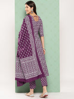 Thumbnail for Kalini Women Ethnic Motifs Printed Empire Gotta Patti Kurta with Trousers & With Dupatta - Distacart