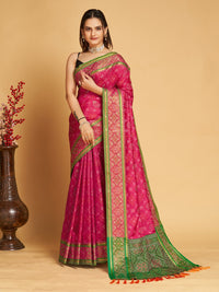 Thumbnail for NOZ2TOZ Women's Party Wear Designer Pink Colour Patola Silk Saree - Distacart