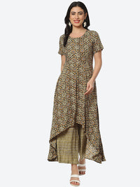 Thumbnail for Biba Ethnic Motifs Printed A-line High Low Kurtas - Distacart