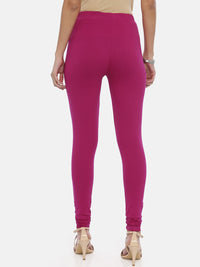 Thumbnail for Souchii Purple Solid Slim-Fit Churidar-Length Leggings - Distacart