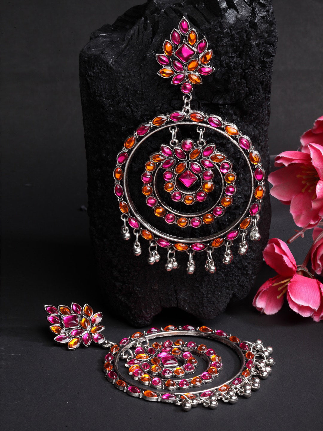 Shining Diva Multicoloured Oxidised Contemporary Drop Earrings - Distacart