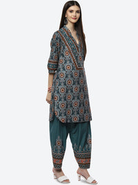 Thumbnail for Biba Women Green Ethnic Motifs Printed Kurta with Salwar - Distacart