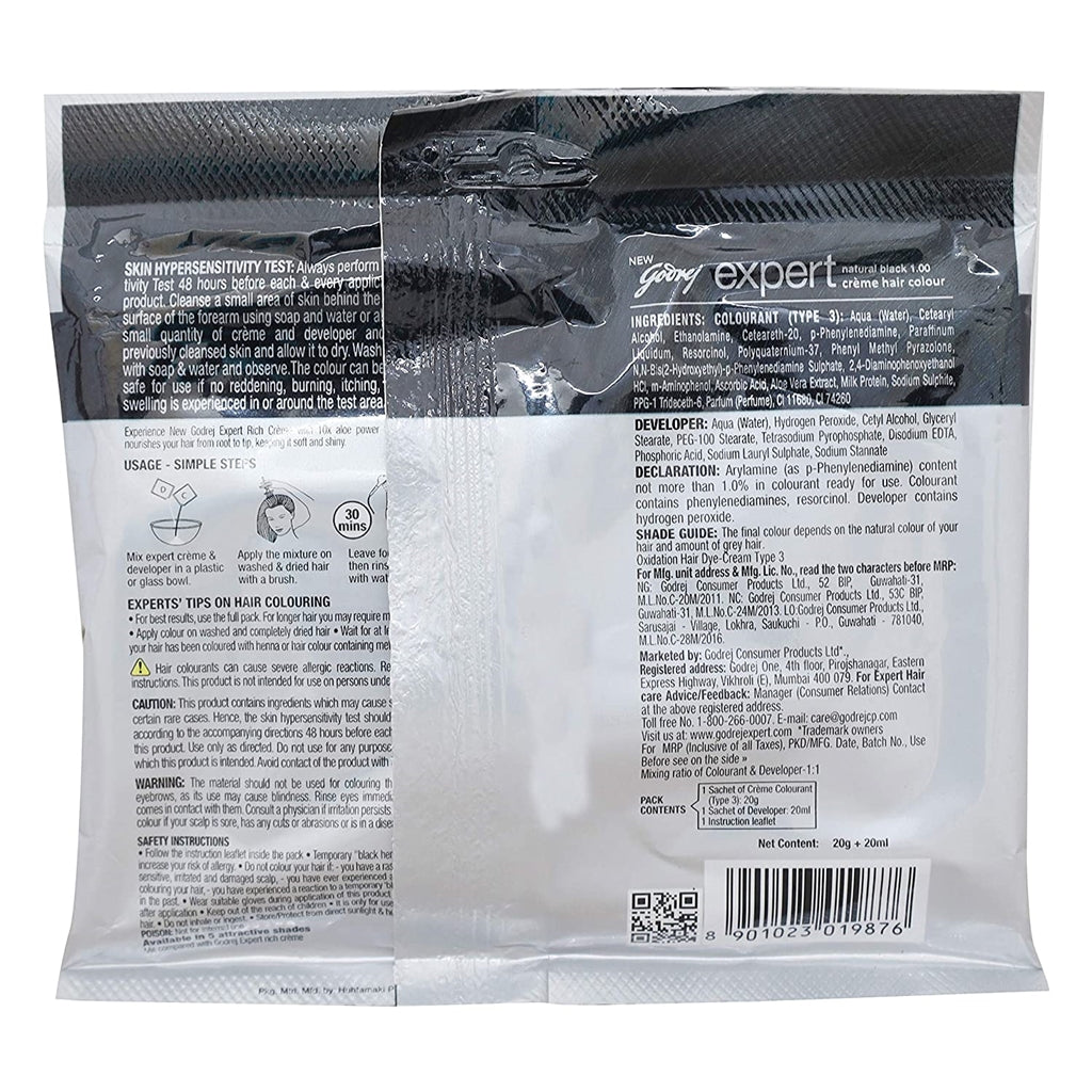 Godrej Expert Rich Creme Hair Natural Black Colour - Distacart