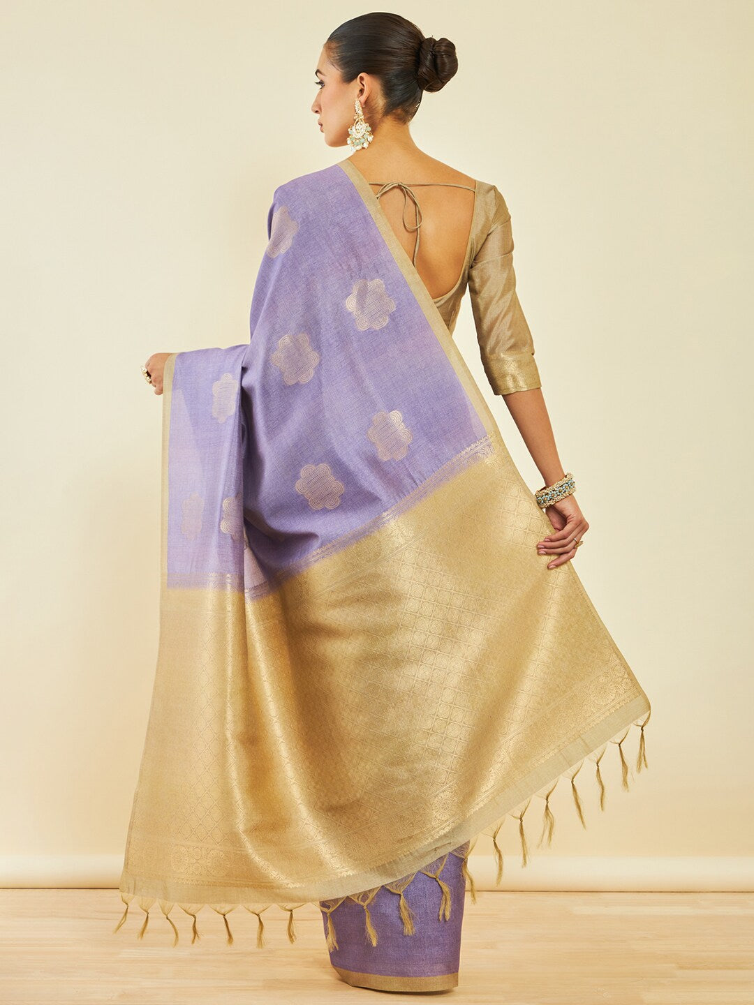 Soch Silk Blend Tussar Saree - Distacart